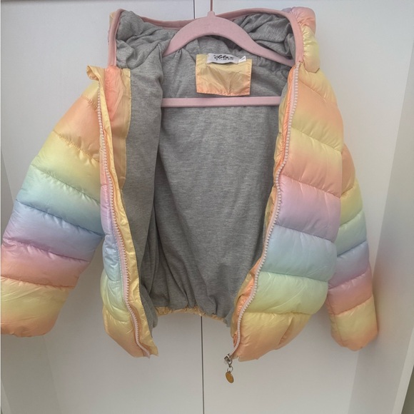 Lola + The Boys Ombré Puffer Jacket Size 8 - Picture 3 of 5